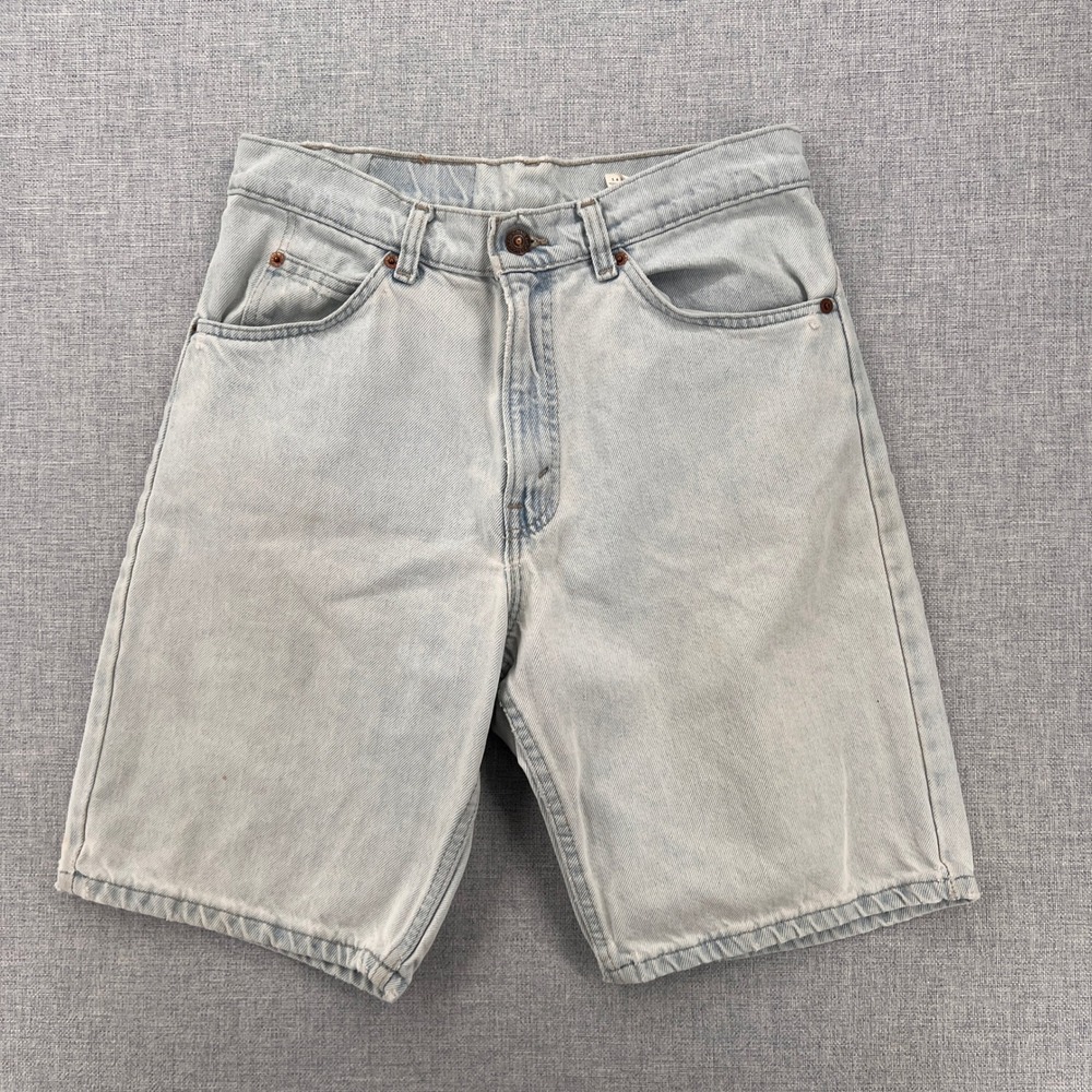 VTG 90s Levis 550 Denim Shorts Men 31 Light Wash USA Made Relaxed Fit Orange Tab